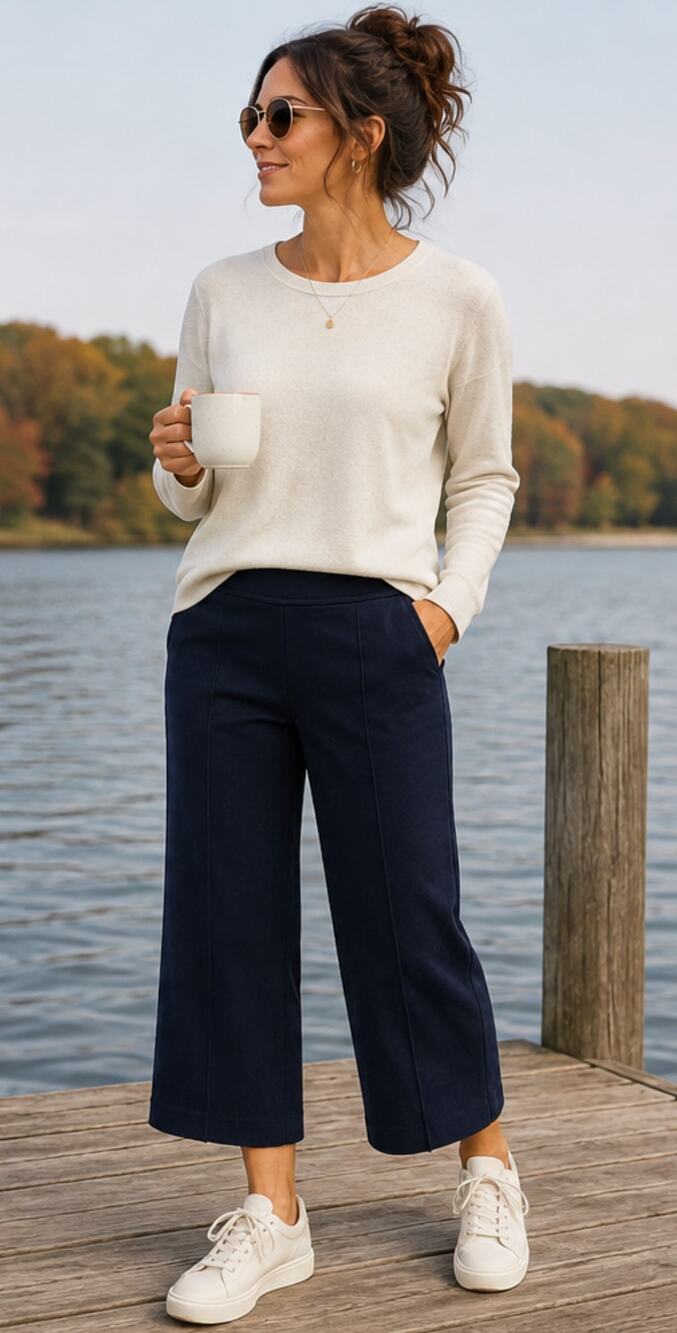 Philosophy Republic Wide-Leg Pintuck Cropped Pants Petite S
